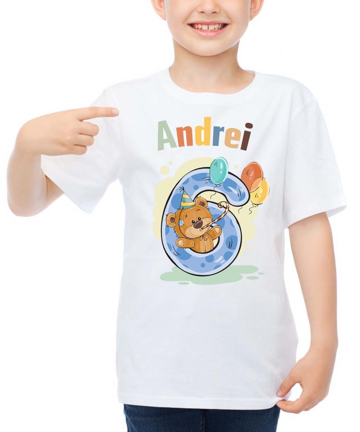 tricou aniversar pentru copii, tricou 6 ani, tricou personalizat