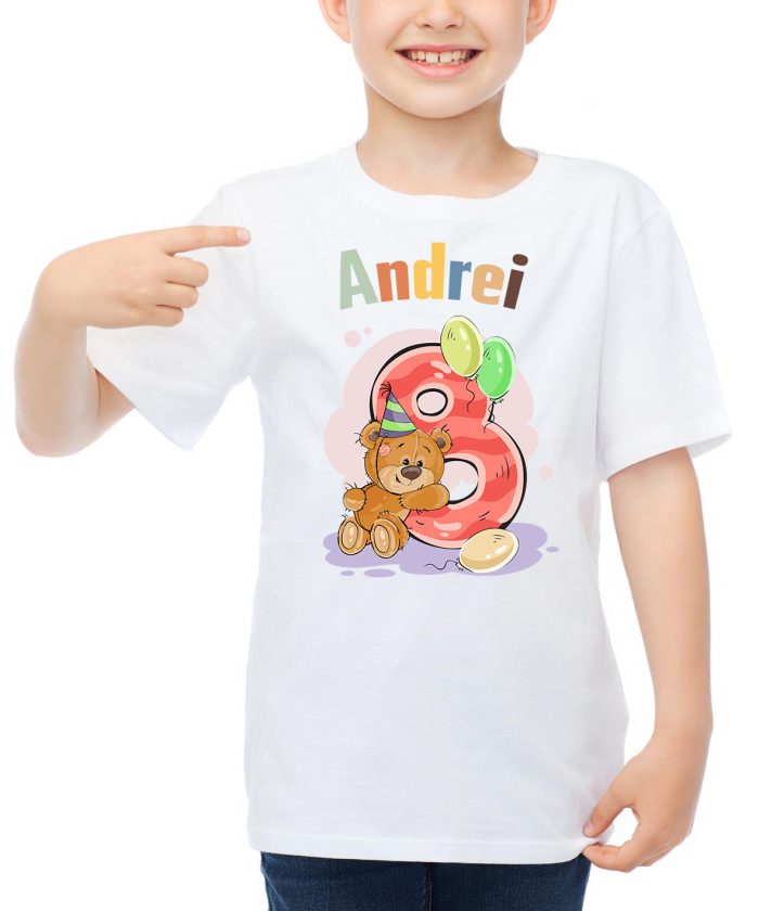 tricou aniversar pentru copii, tricou 8 ani, tricou personalizat