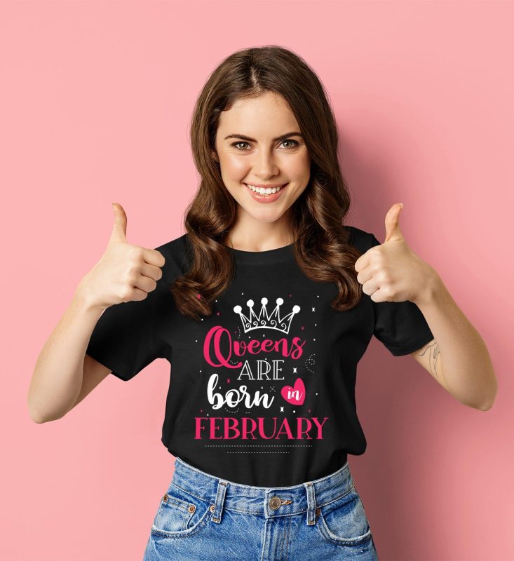Tricou aniversar pentru dame, cadouri femei luna februarie